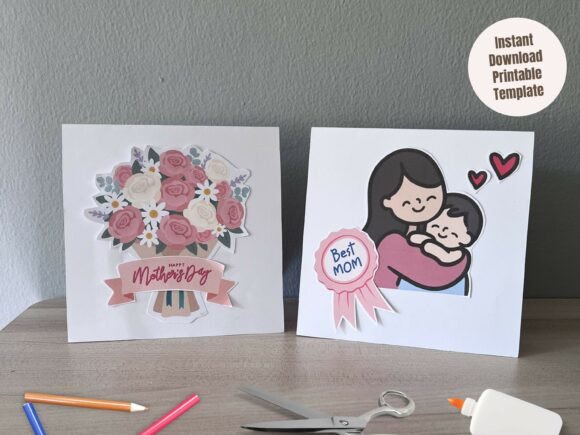 3D SVG Mother's Day Pop-Up Card for Handmade Crafters