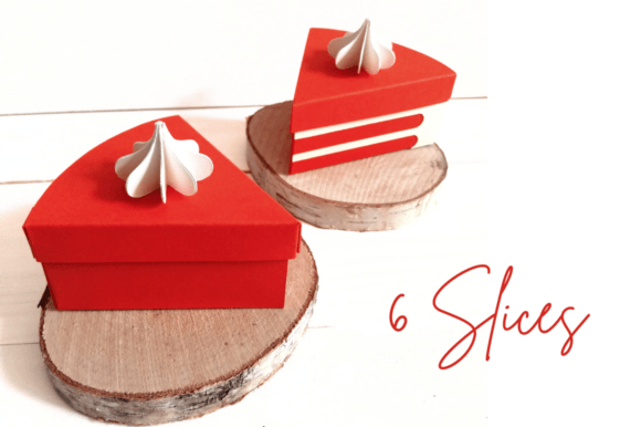 6 Slices - Cake Box Template Meringue: 3D SVG for Life Events And Celebrations