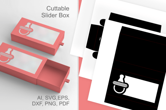 Baby Pacifier Window - Slive Drawer Box 3D SVG for Life Events And Celebrations