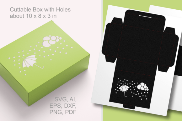 Cloud N Umbrella Baby Shower - Favor Box: A 3D SVG Object That Elevates Packaging Design