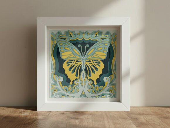 Digital Butterfly Shadow Box SVG: A 3D SVG Design for Craft-Centric Branding