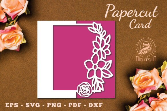 Flowers Papercut Card Template SVG 10: 3D SVG for Cards