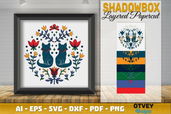 Fox Folk Art Scandinavian Shadow Box 3D SVG Review