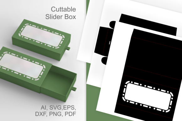 Geometric Border Window - Drawer Box 3D SVG for Editorial & Web Design