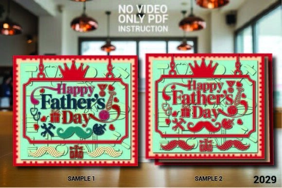 Happy Father’s Day Layered Card SVG 2029 – 3D SVG for Father S Day Greeting Projects