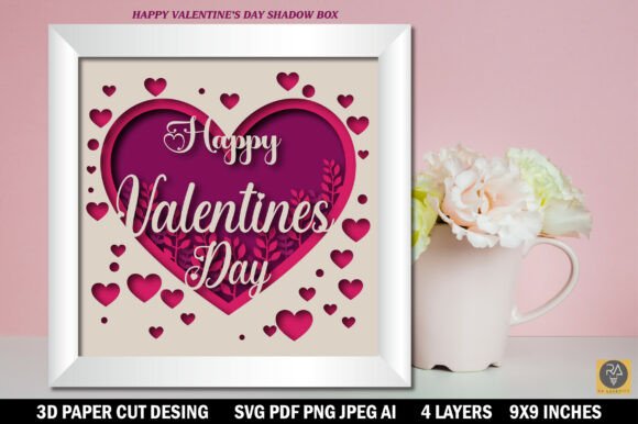 Happy Valentine's Day Shadow Box: 3D SVG Review