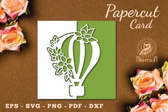 Hot Air Balloon Papercut Card SVG 5: A 3D SVG Design for Charming Brand Storytelling in Cards And Invites