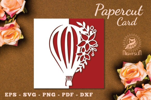 Hot Air Balloon Papercut Card SVG 6