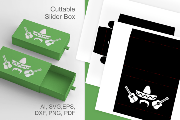 Mexican Fiesta 3D SVG Sliding Drawer Box for Holiday Branding
