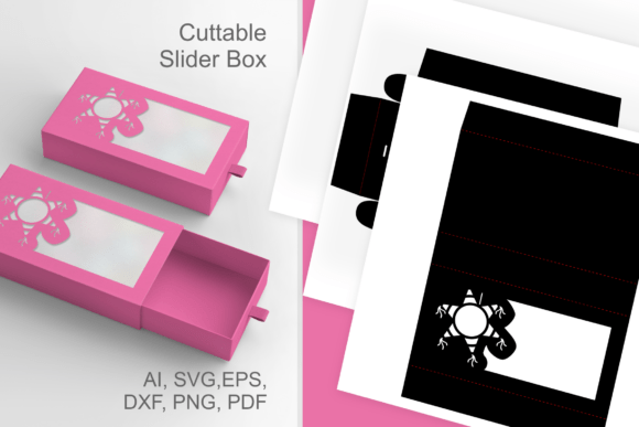 Pinata Wide Window - Slive N Drawer Box: 3D SVG for Holiday Branding