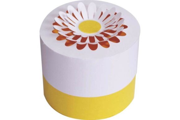 Pop out Daisy Flower on Top Cylindar Box ā A 3D SVG Gift Box for Creative Blog Design