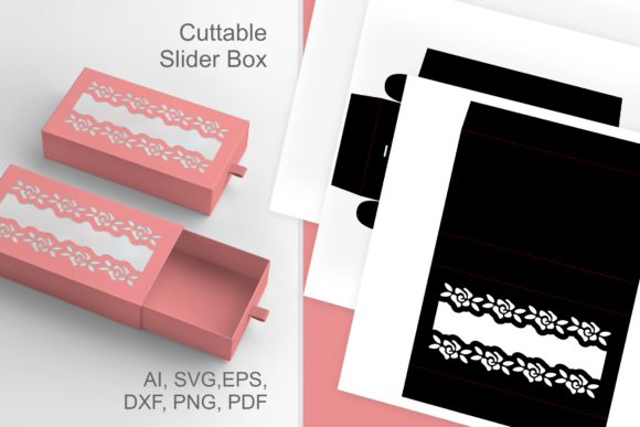 Small Roses Bands Slive Drawer Favor Box 3D SVG for Mother's Day Crafting