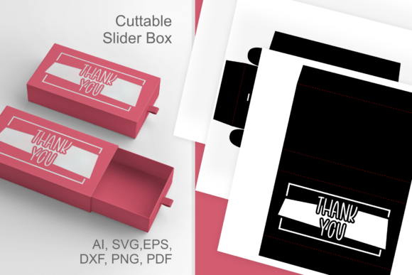 Smooth Tall Thank You 1 - Drawer Box 3D SVG for Life Events And Celebrations