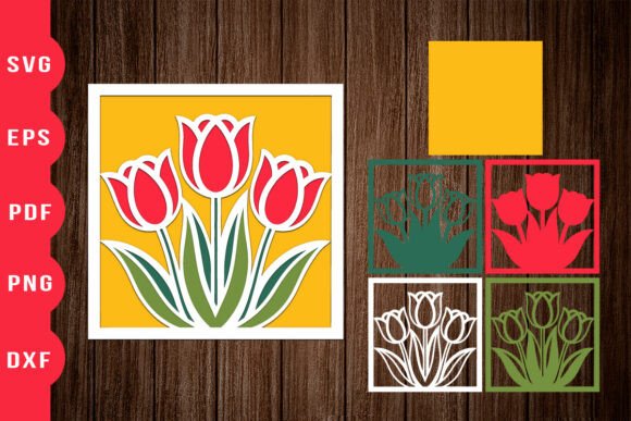 Tulip Flower Shadow Box Cut File 3D SVG Review