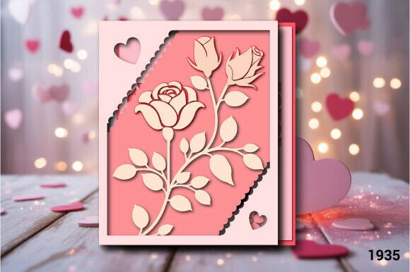 Valentine's Day Rose Card SVG Layer 1935 Review