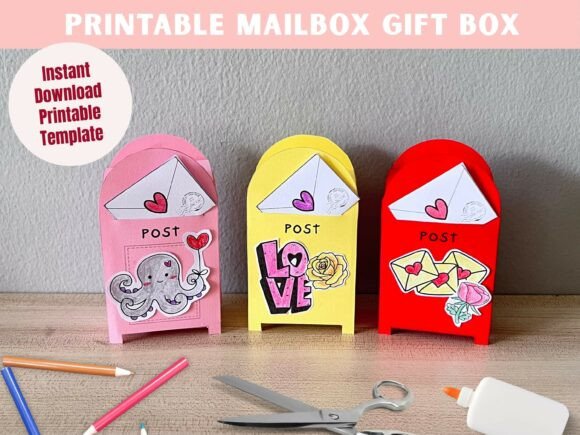 Valentines Day Love Letter Mailbox: A 3D SVG Design for Charming Local Branding